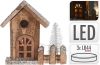 Merkloos Kerst Huis Met Led 16cm Bruin Kerstartikelen online kopen