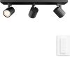 Philips Plafondspot Hue Runner White Ambiance 3 lichts zwart met schakelaar 929003046301 online kopen