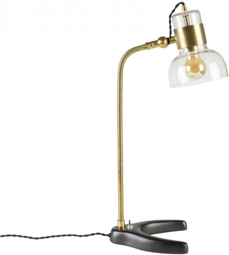 Dutchbone Tafellamp 'Neville' Brass en glas online kopen