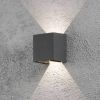 Konstsmide Buitenlamp 'Cremona 2' Wandlamp, 13cm hoog, PowerLED 2 x 3W / 230V, kleur Antraciet online kopen