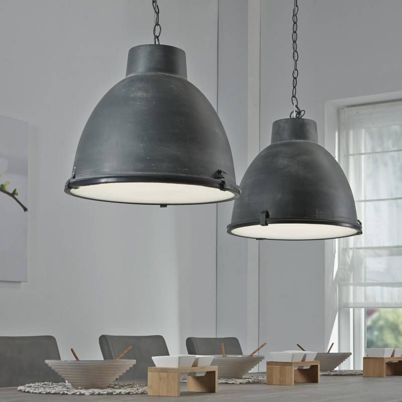 Duidelijk maken Vermoorden Premisse Industriële Hanglamp 'Brigida' met dubbele kap, kleur grijs -  Lampenwinkel.org