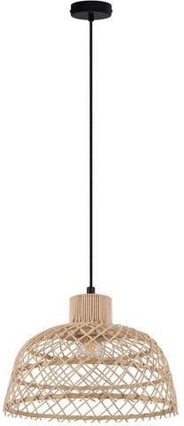 EGLO Hanglamp Ausnby bruin/ø37 x h110 cm/excl. 1x e27(elk max. 40 w)/gevlochten hout hanglamp hanglamp hanglamp plafondlamp lamp eettafellamp eettafel retro vintage houten lamp online kopen