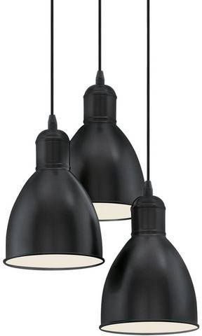Eglo Landelijke hanglamp Priddy 3 lichts zwart 49465 online kopen