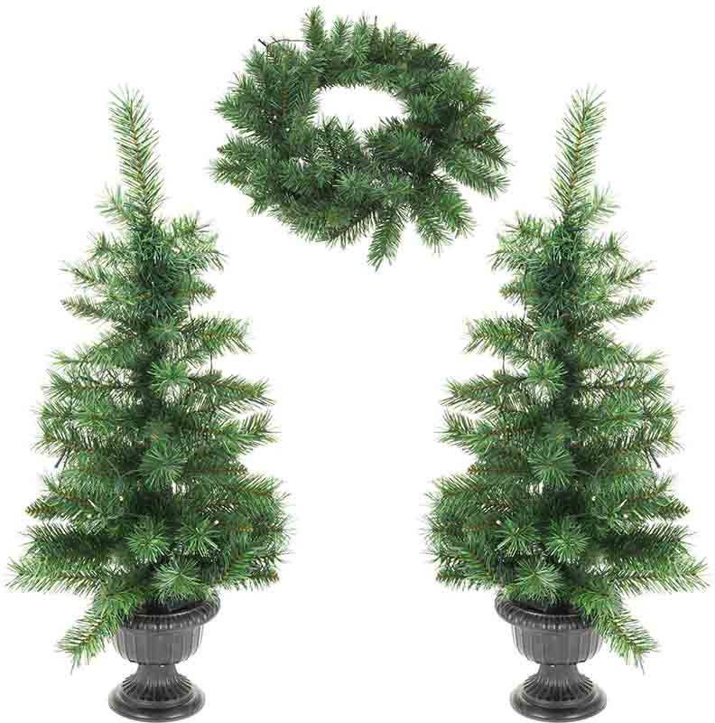 Huismerk Premium Kerstbomen En Kerstkrans LED 3 Delig online kopen