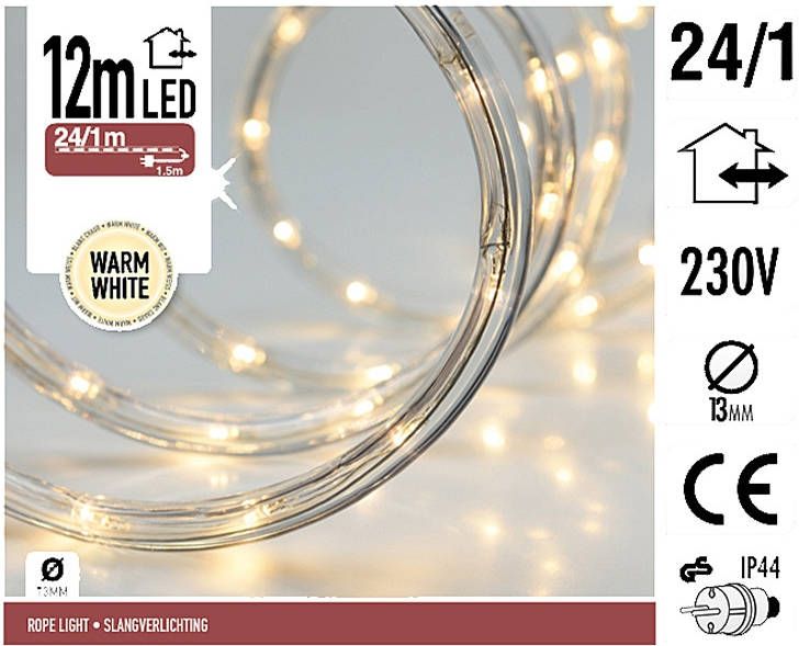 Merkloos Kerstverlichting Lichtslang Warm Wit Buiten 12 Meter Slangverlichting online kopen