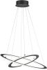 Trio international Zwarte design plafondlamp Durban met 2 lichtringen 321910242 online kopen