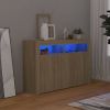 VIDAXL Dressoir met LED verlichting 115, 5x30x75 cm sonoma eikenkleurig online kopen