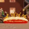 VidaXL Kerstdecoratie Kerstman En Rendieren Opblaasbaar Led 145 Cm online kopen