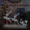 VidaXL Kerstdecoratie rendieren en slee 260x21x87 cm acryl koudwit online kopen