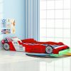 VidaXL Kinderbed raceauto met LED verlichting rood 90x200 cm online kopen