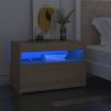 VidaXL Nachtkastje LED verlichting 60x35x40 cm bewerkt hout sonoma eik online kopen