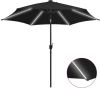 VidaXL Parasol met LED verlichting en aluminium paal 300 cm zwart online kopen