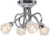 VidaXL Plafondlamp Met Glazen Raster Lampenkappen Voor 4 X G9 Peertjes online kopen