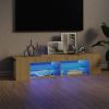 VidaXL Tv meubel met LED verlichting 135x39x30 cm sonoma eikenkleurig online kopen