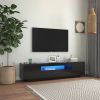 VidaXL Tv meubel Met Led verlichting 160x35x40 Cm Hoogglans Zwart online kopen