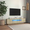 VidaXL Tv meubel met LED verlichting 160x35x40 cm sonoma eikenkleurig online kopen