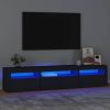 VidaXL Tv meubel Met Led verlichting 195x35x40 Cm Zwart online kopen