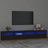 VidaXL Tv meubel Met Led verlichting 240x35x40 Cm Zwart online kopen