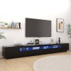 VidaXL Tv meubel Met Led verlichting 300x35x40 Cm Hoogglans Zwart online kopen