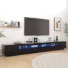VidaXL Tv meubel Met Led verlichting 300x35x40 Cm Zwart online kopen