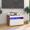 VidaXL Tv meubel Met Led verlichting 60x35x40 Cm Gerookt Eikenkleurig online kopen