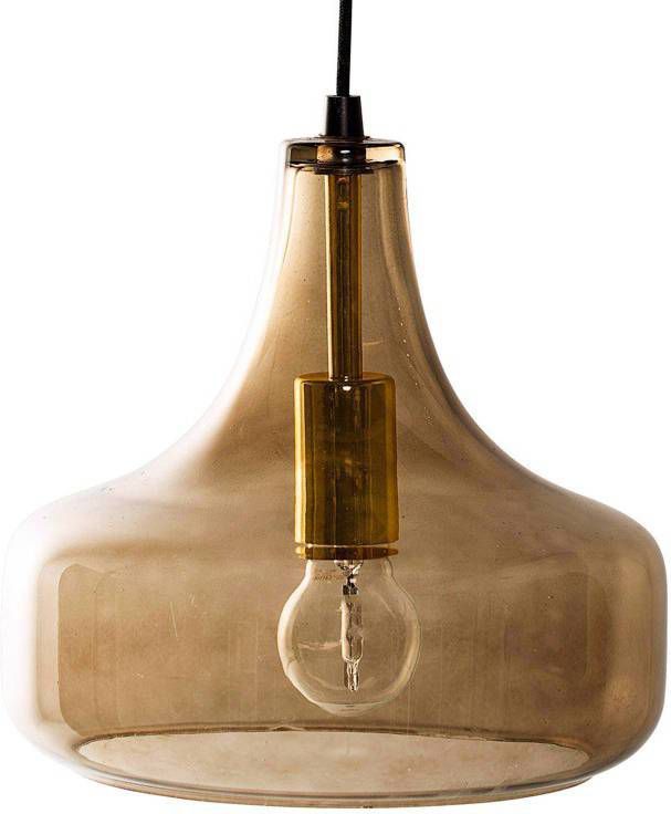 Bloomingville Hanglamp Bruin 23 cm Glas/Zwart Snoer online kopen