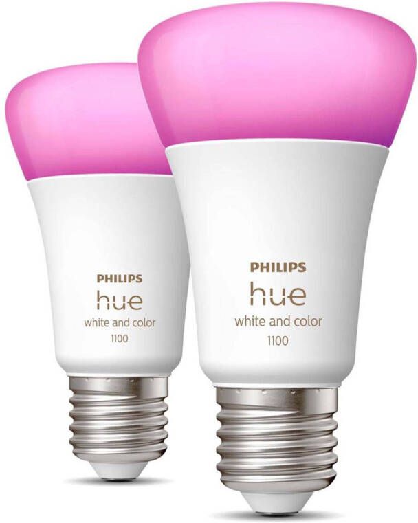 Philips Hue Standaardlamp A60 E27 2 pack wit en gekleurd licht online kopen