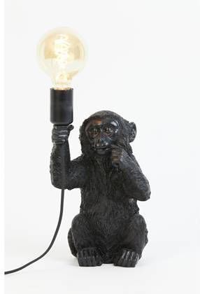 Light & Living Tafellamp Monkey Zwart 20x19, 5x34cm
