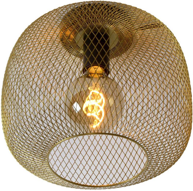 Lucide plafonnière Mesh mat goud/messing Ø30x25, 5 cm Leen Bakker