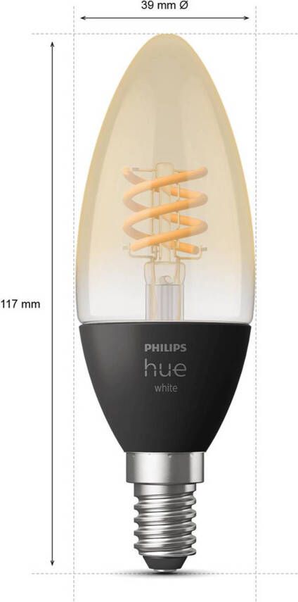 Philips Hue FILAMENT KAARSLAMP E14 2 pack ZACHTWIT LICHT